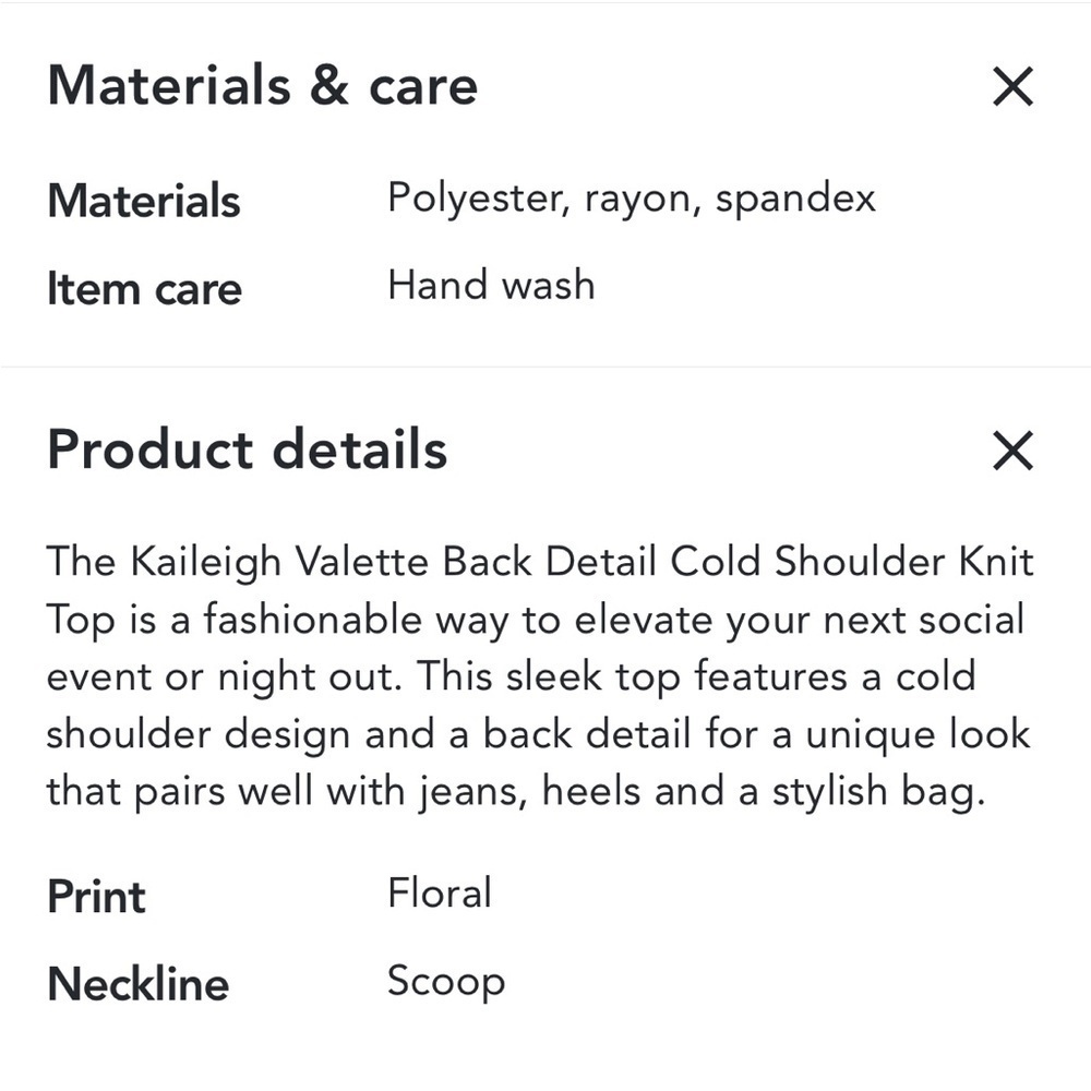 Kaileigh Stitch Fix Valette Back Detail Cold Shoulder Knit Top Printed Blouse - Picture 6 of 6